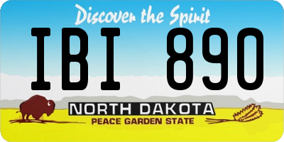 ND license plate IBI890