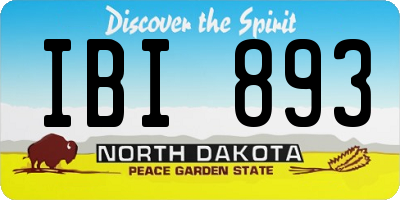 ND license plate IBI893