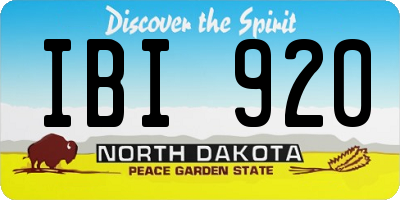 ND license plate IBI920