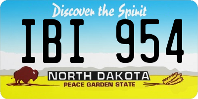 ND license plate IBI954