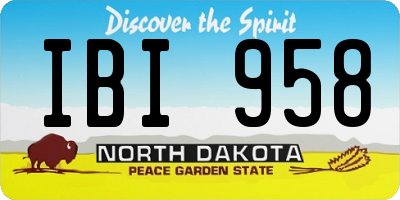 ND license plate IBI958