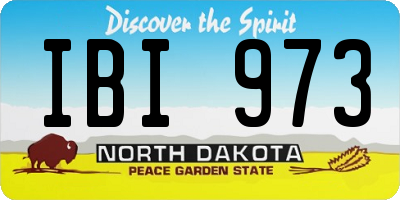 ND license plate IBI973
