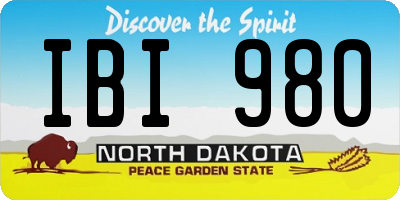 ND license plate IBI980