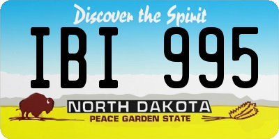 ND license plate IBI995