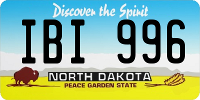 ND license plate IBI996