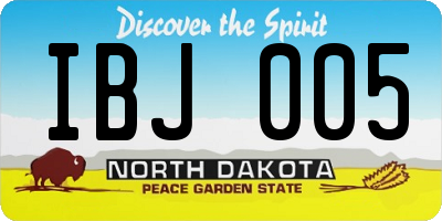 ND license plate IBJ005