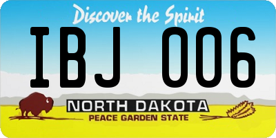 ND license plate IBJ006