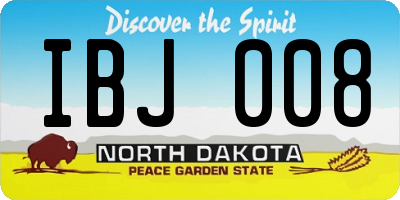 ND license plate IBJ008