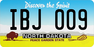 ND license plate IBJ009