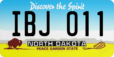 ND license plate IBJ011