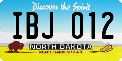ND license plate IBJ012