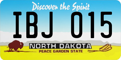 ND license plate IBJ015