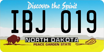 ND license plate IBJ019
