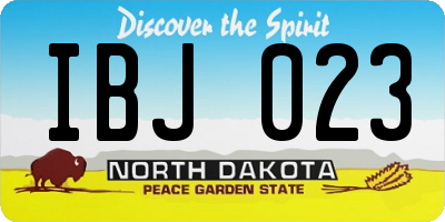 ND license plate IBJ023