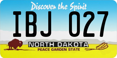 ND license plate IBJ027