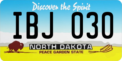 ND license plate IBJ030