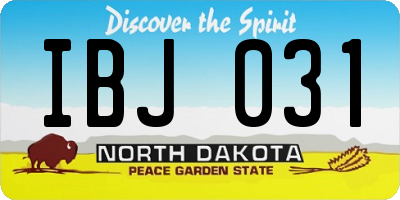 ND license plate IBJ031