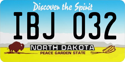 ND license plate IBJ032