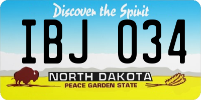 ND license plate IBJ034