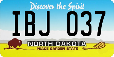 ND license plate IBJ037