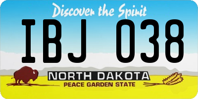 ND license plate IBJ038