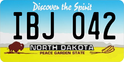 ND license plate IBJ042