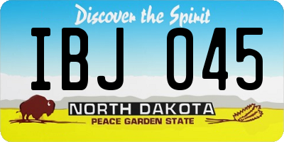 ND license plate IBJ045
