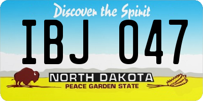 ND license plate IBJ047