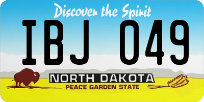 ND license plate IBJ049