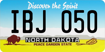 ND license plate IBJ050