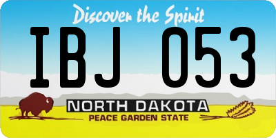 ND license plate IBJ053