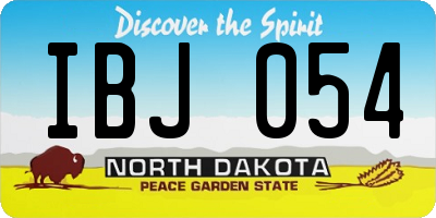 ND license plate IBJ054