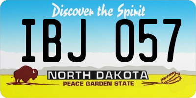 ND license plate IBJ057