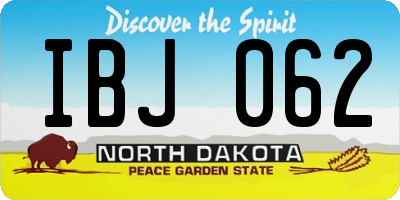 ND license plate IBJ062