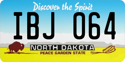 ND license plate IBJ064