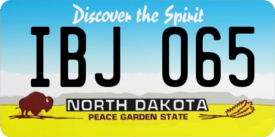 ND license plate IBJ065