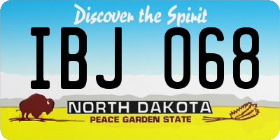 ND license plate IBJ068