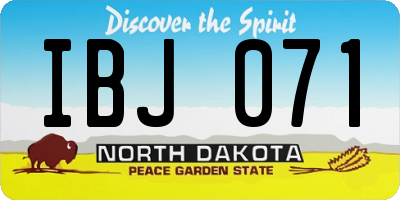 ND license plate IBJ071