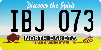 ND license plate IBJ073