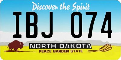 ND license plate IBJ074