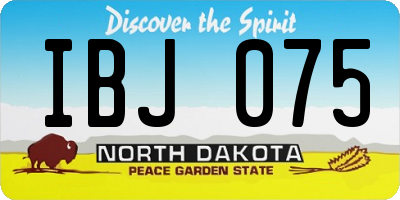 ND license plate IBJ075