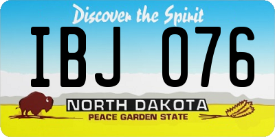 ND license plate IBJ076