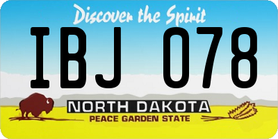 ND license plate IBJ078