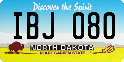 ND license plate IBJ080