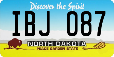 ND license plate IBJ087