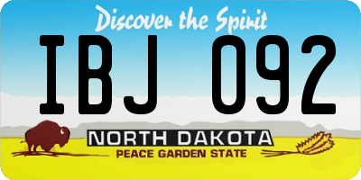 ND license plate IBJ092