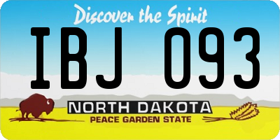 ND license plate IBJ093