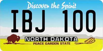 ND license plate IBJ100