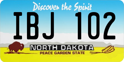 ND license plate IBJ102