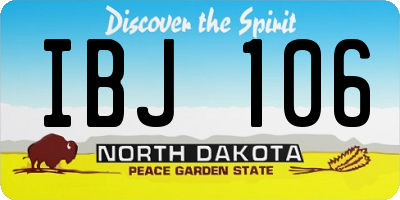 ND license plate IBJ106